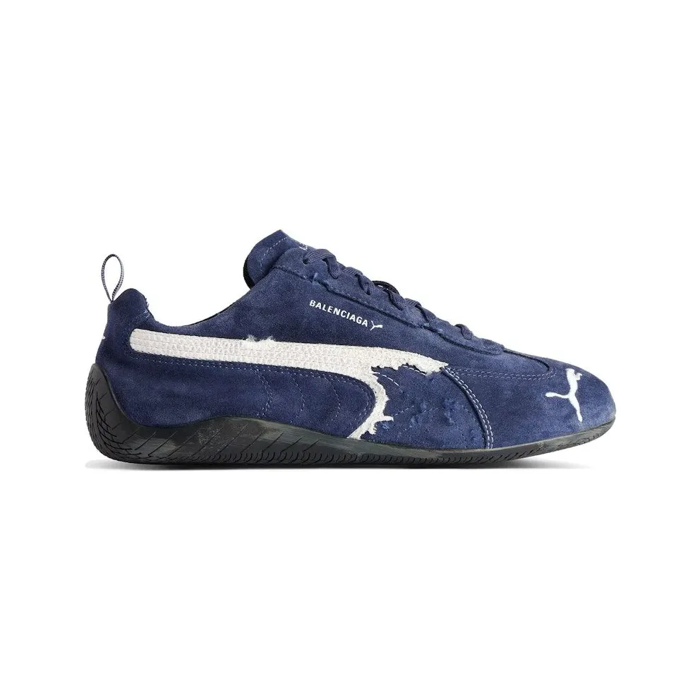 Balenciaga x Puma Speedcat Suede Distressed Navy White (847146 WSDSD 4191)