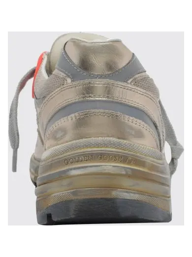 Golden goose Dad-Star Laminated Leather and Mesh Distressed Trainers Silver (GMF00884F00121165120) (3)