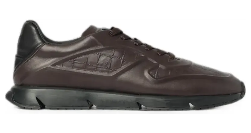 Cesare Paciotti Sneakers met krokodillen-reliëf – Bruin (MU69381CA)