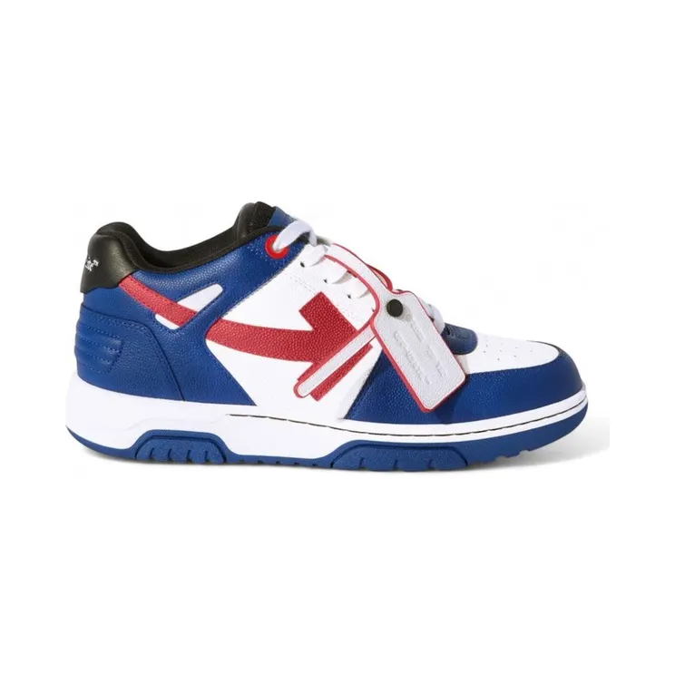 OFF-WHITE Out Of Office OOO Low Tops Blue Red (OMIA189F24LEA00D4525)