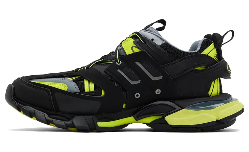 Balenciaga Black & Yellow Track Sneakers (542023-W3AC6-1175) (3)