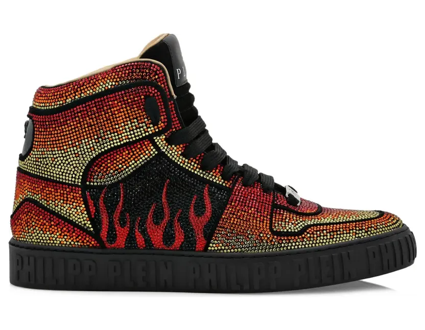 Philipp Plein High-Top-Sneakers mit Schnürung – Schwarz (PADSMSC3924PLE010N)