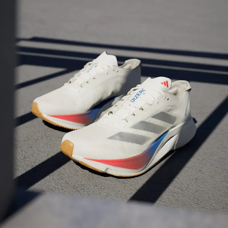 Adidas Adizero Boston 12 Core White / Matte Silver / Pure Ruby (JI4480)