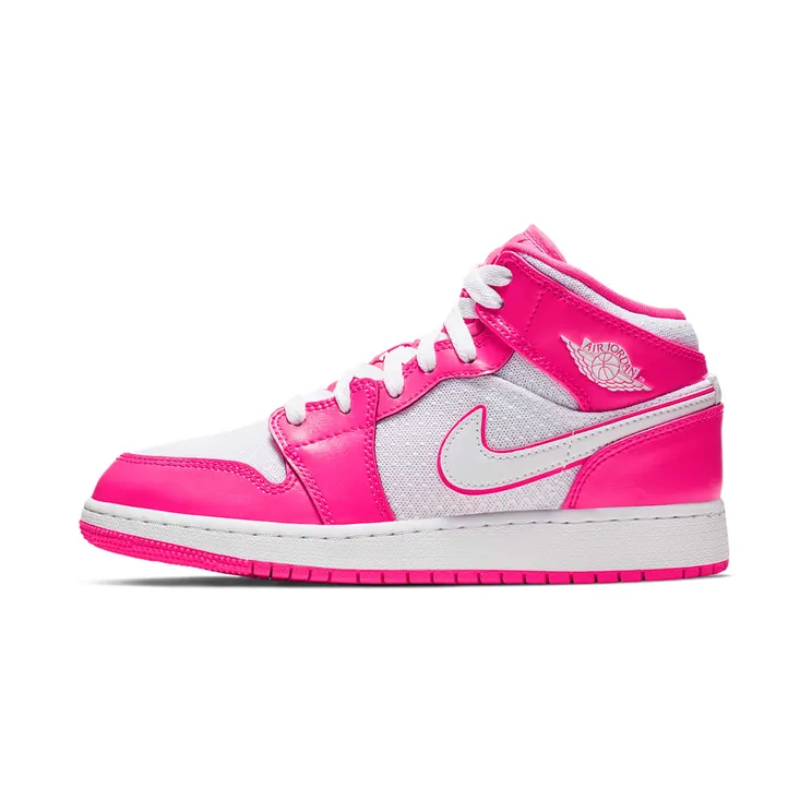 Air Jordan 1 Mid GS Hyper Pink White (555112-611)