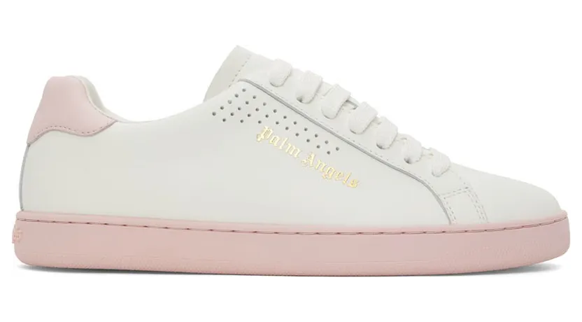 Palm Angels White & Pink Palm One Sneakers (PWIA035S22LEA0020130)