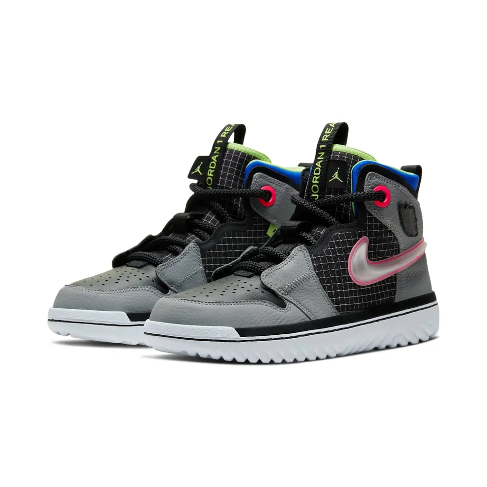 Jordan 1 High React Black Particle Grey Black/Particle Grey-Racer Blue-Ghost Green (AR5321-002)