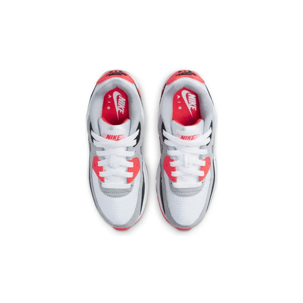 Nike Air Max 90 Infrared 2020 (PS) White/Black-Cool Grey-Radiant Red (DC8332-100)