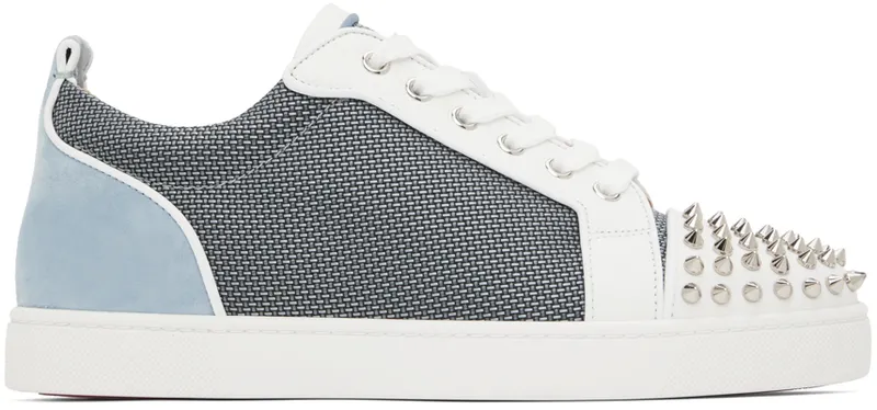 Christian Louboutin Blue & Gray Louis Junior Spikes (3220170)