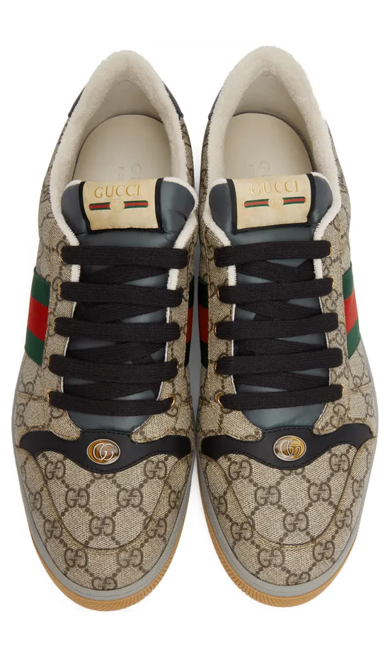 Gucci Beige & Black Screener GG Sneakers (674530 96GE0) (5)