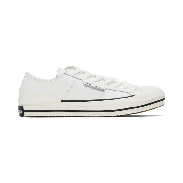 Palm Angels White Leather Vulcanized Low Sneakers (PMIA064F21LEA0010110)