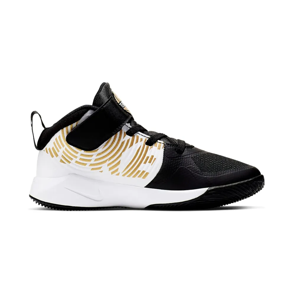 Nike Team Hustle D 9 Black Metallic Gold (PS) Black/White/Metallic Gold (AQ4225-004)