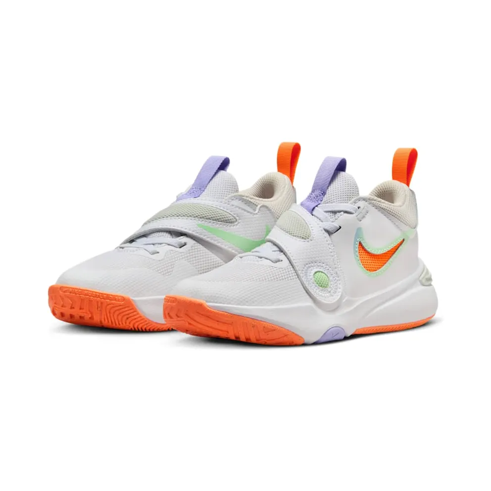 Nike Team Hustle D 11 White Vapor Green Purple Pulse Total Orange (DV8994-103)