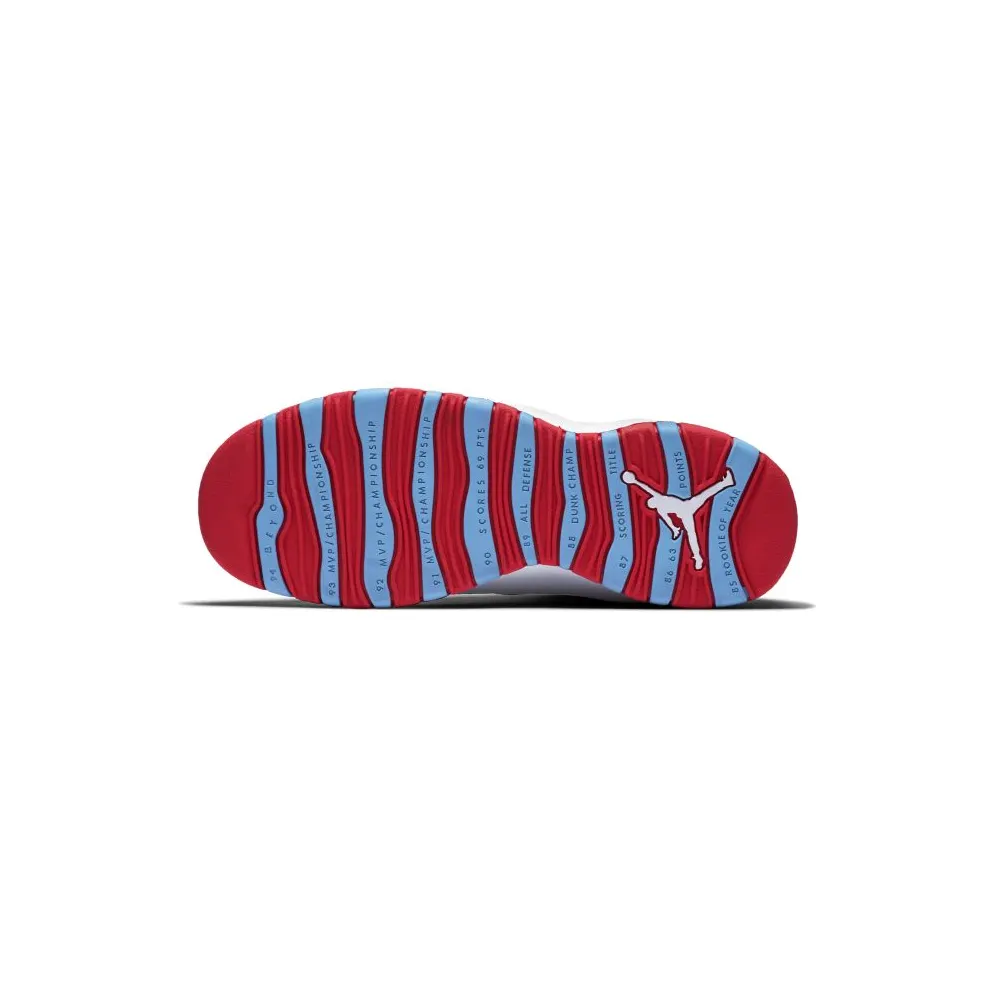 Jordan 10 Retro Chicago Flag (GS) White/Light Crimson-University Blue-Black (310806-114)
