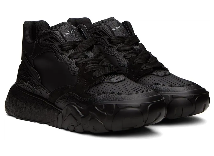Alexander McQueen Black Court Mid 1081 BLACK/SILVER (705121WICDE) (4)
