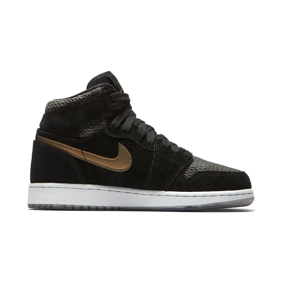 Jordan 1 Retro High Heiress Camo (GS) Black/Black-Metallic Field-Light Bone (832596-030)