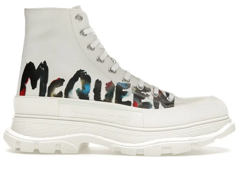 Alexander McQueen Tread Slick Boot Graffiti White Multicolor (711109WIATC9583)