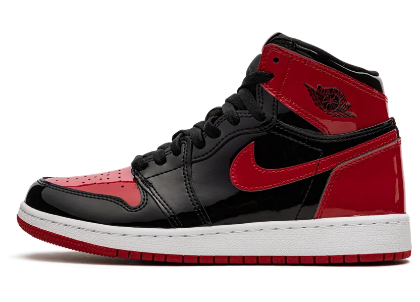 Jordan 1 Retro High OG Patent Bred (GS) – “Black / White / Varsity Red” (575441-063)