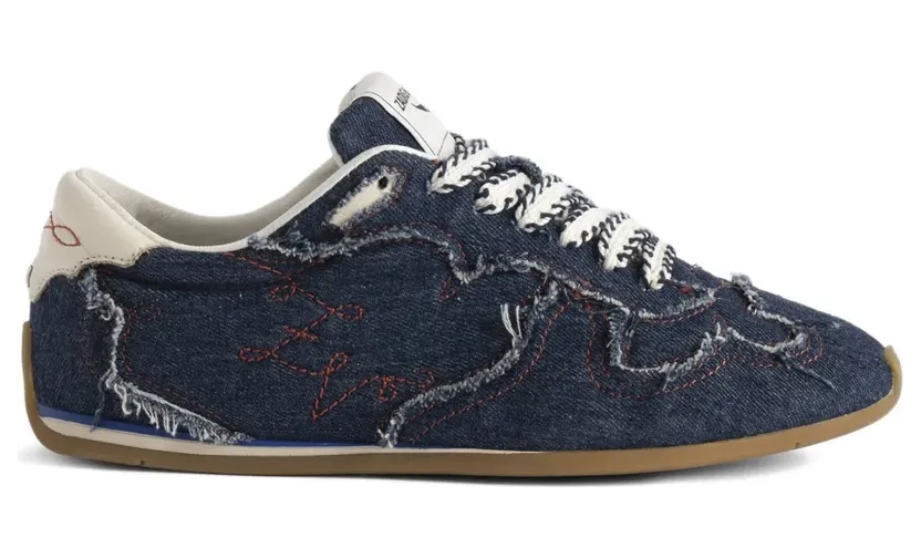 Zadig&Voltaire Ausgefranste Dance Sneakers – Blau (SWSN01638)