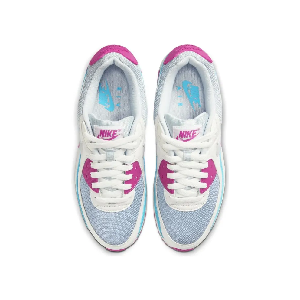 Nike Air Max 90 White Vivid Pink Light Blue Fury (W) White/Vivid Pink-Light Blue Fury (CT1030-001)