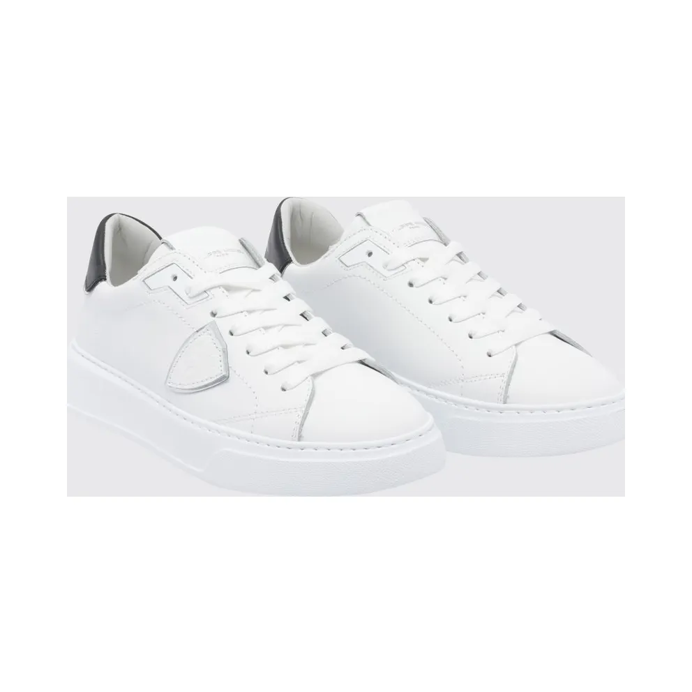 Philippe Model Temple Smooth Calfskin Low-Top with Bicolor Design White 1 (BTLDV010)