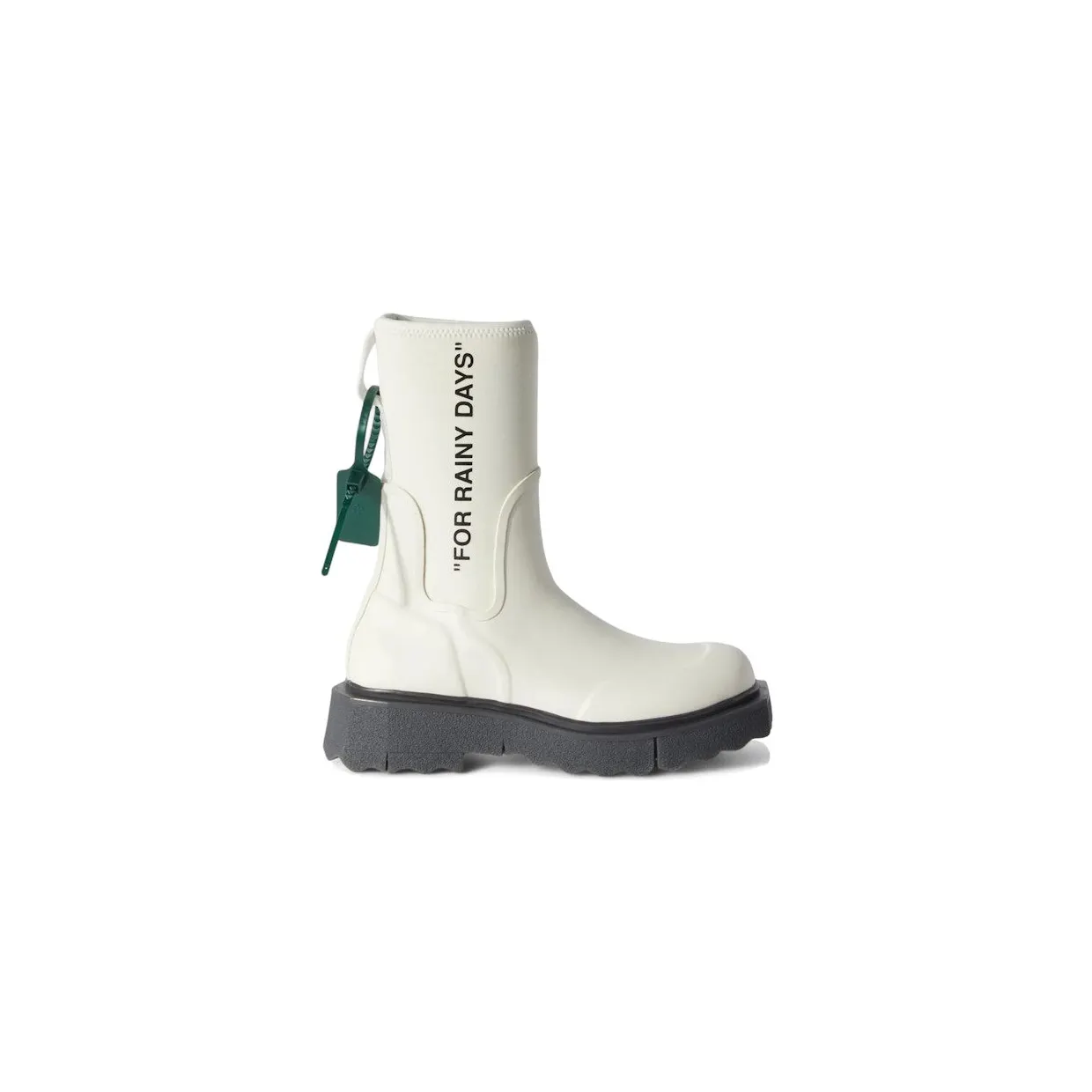 OFF-WHITE Sponge Rubber Rain Boot For Rainy Days White (OWIE016F22MAT0010110)