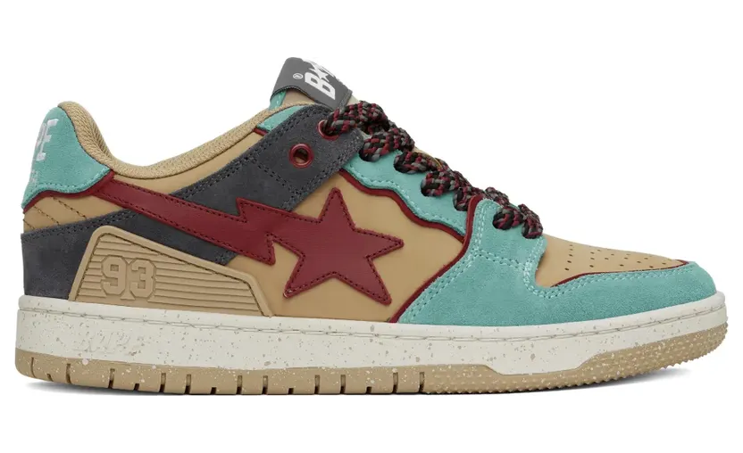 Bape A BATHING APE® Sk8 Sta 4 M2 low-top sneakers met ster-applicatie – Beige (1K80191313GRY)