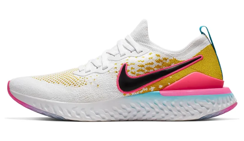 Nike Epic React Flynit 1 White Pink Blast Citron