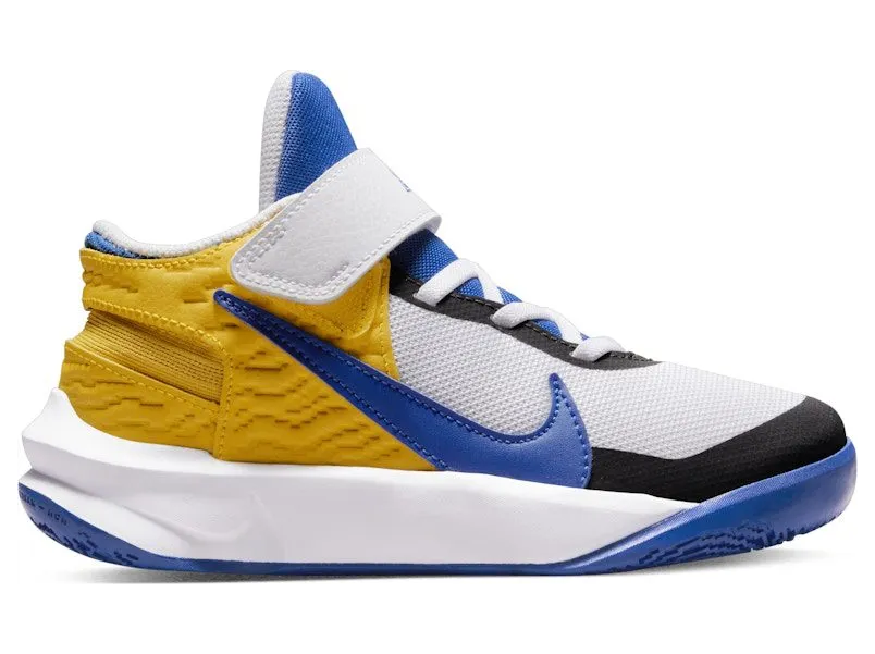 Nike Team Hustle D 10 FlyEase White Yellow Ochre Game Royal (DZ2761-141)