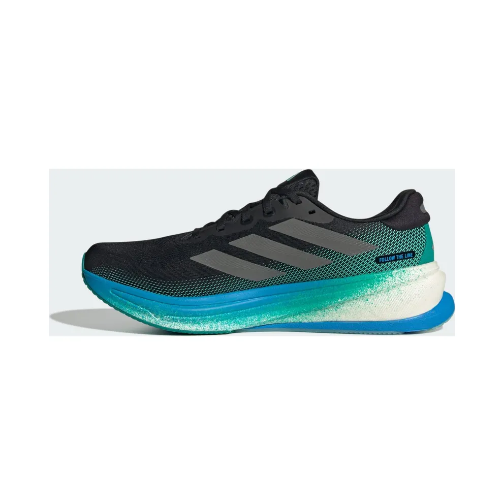 Adidas Supernova Rise 2 Running Shoes Core Black / Iron Metallic / Glory Green (JI1408)