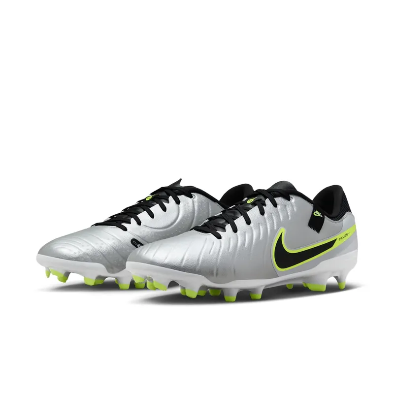 Nike Tiempo Legend 10 Academy MG Metallic Silver Volt Black (DV4337-001)