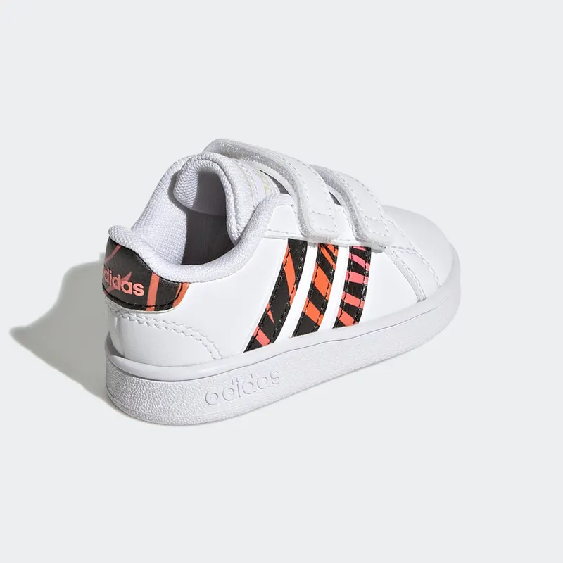 adidas Grand Court Tiger-Print Cloud White / Core Black / Acid Red (GZ1079)