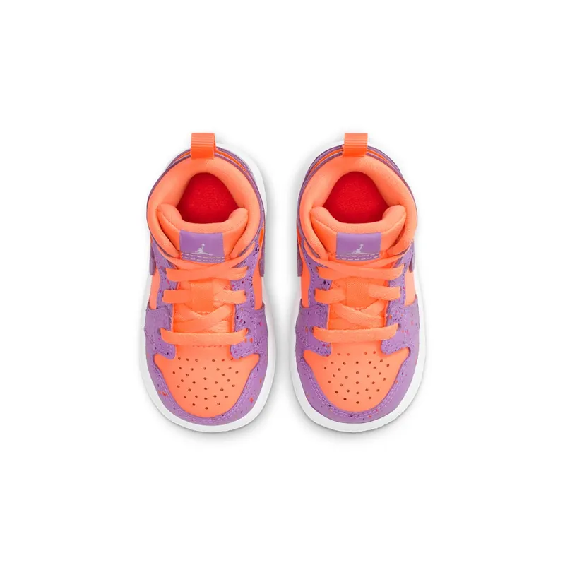 Jordan 1 Mid Paint Splatter Orange Purple (TD) Orange Pulse/Laser Crimson-Voltage Purple-Atomic Violet (AV5172-800)