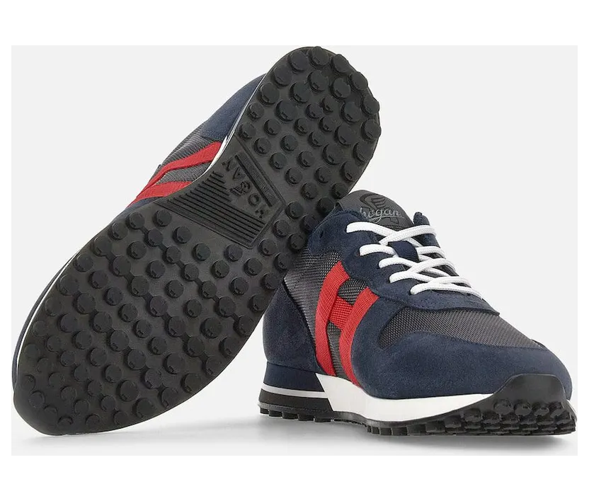 Sneakers Hogan H383 Blue Grey Red (HXM3830AN51PDV746S) (4)
