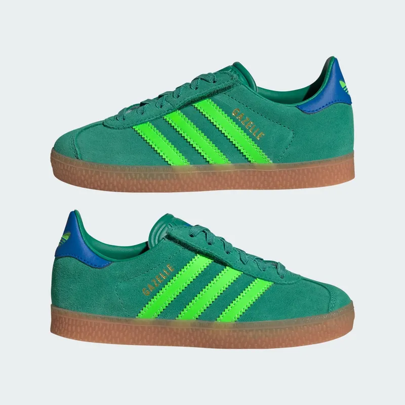 Adidas Gazelle Comfort Closure with Elastische Veters Kids Semi Court Green / Solar Green / Blue Bird (JQ7835)