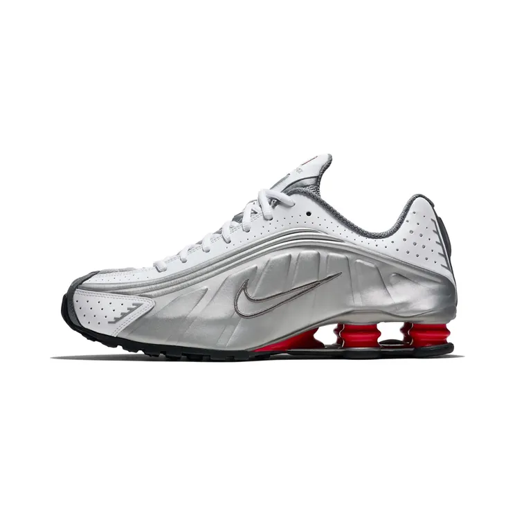 Nike Shox R4 “White / Comet Red / Black / Metallic Silver” (BV1111-100)