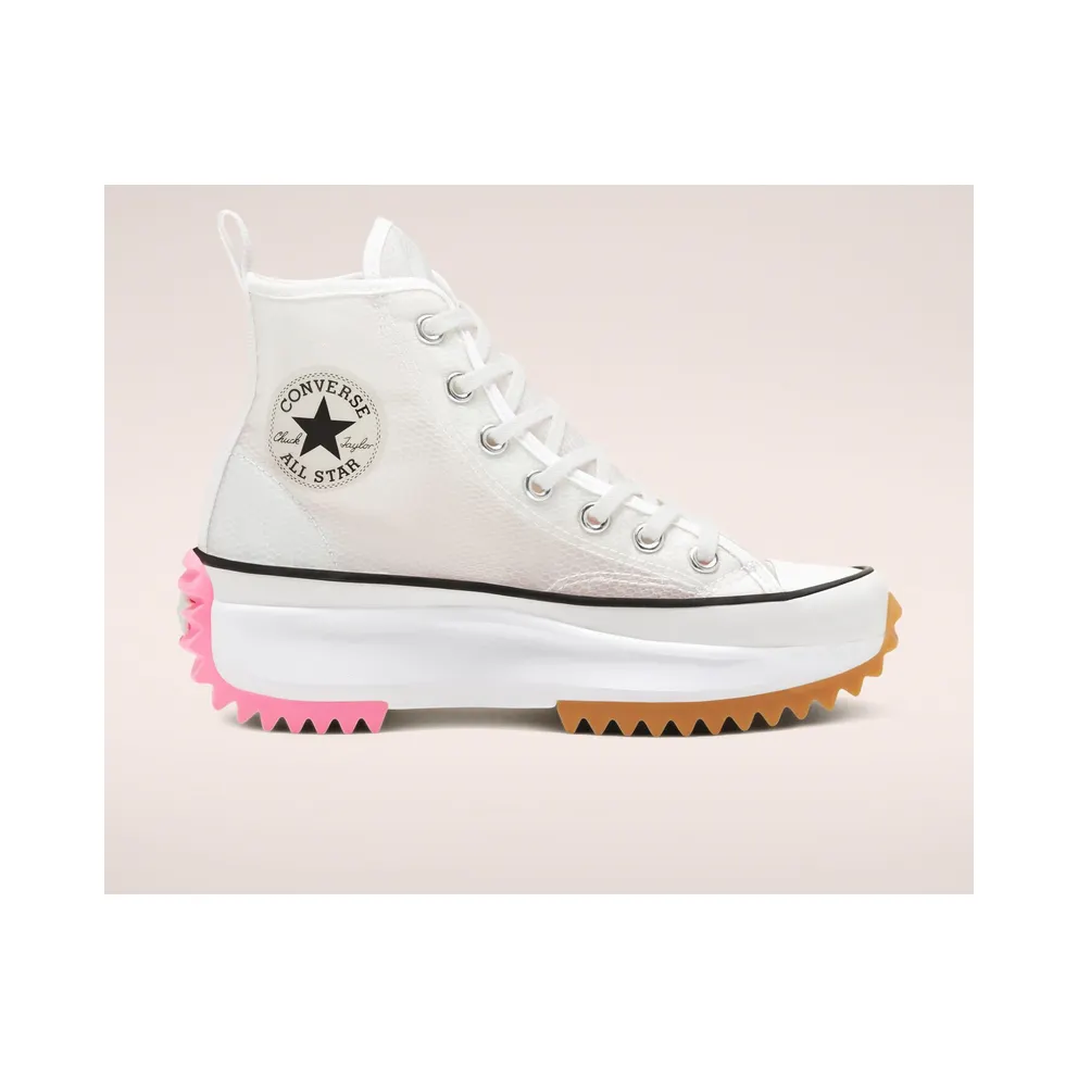 Converse White and Pink Run Star Hike High Sneakers (167851C)