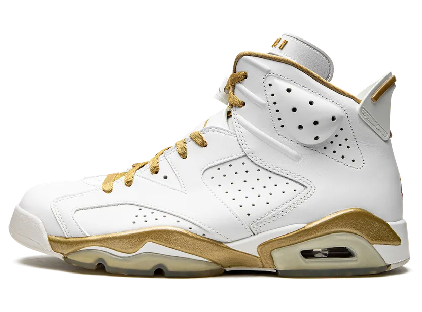Air Jordan 6 Retro ‘GMP’ White/Metallic Gold (384664-135)