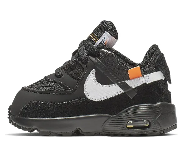 Nike x Off White Air Max 90 Black White (Toddler) (2019) (BV0852-001)