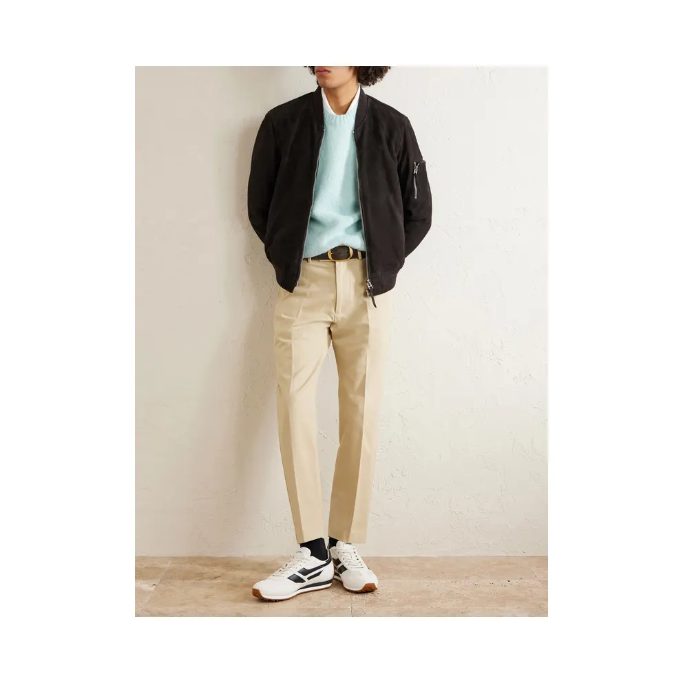 Tom Ford Mick Leather-Trimmed Suede and Mesh White (J1511-LCL456N)