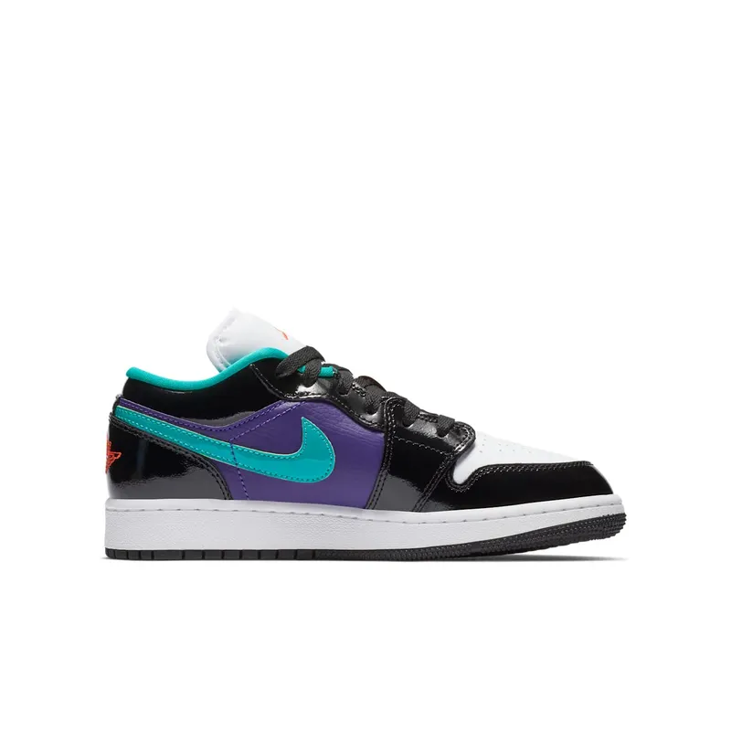 Jordan 1 Low Black Court Purple Turbo Green (GS) Black/White-Court Purple-Turbo Green (553560-035)