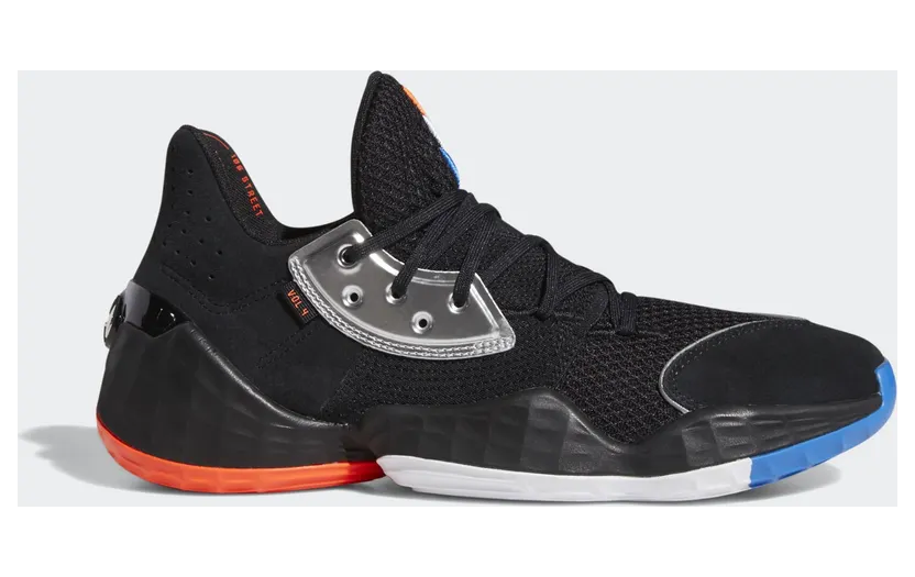 Adidas Harden Vol. 4 ‘Barbershop’ Core Black/Silver Metallic/Bright Blue (F97187)