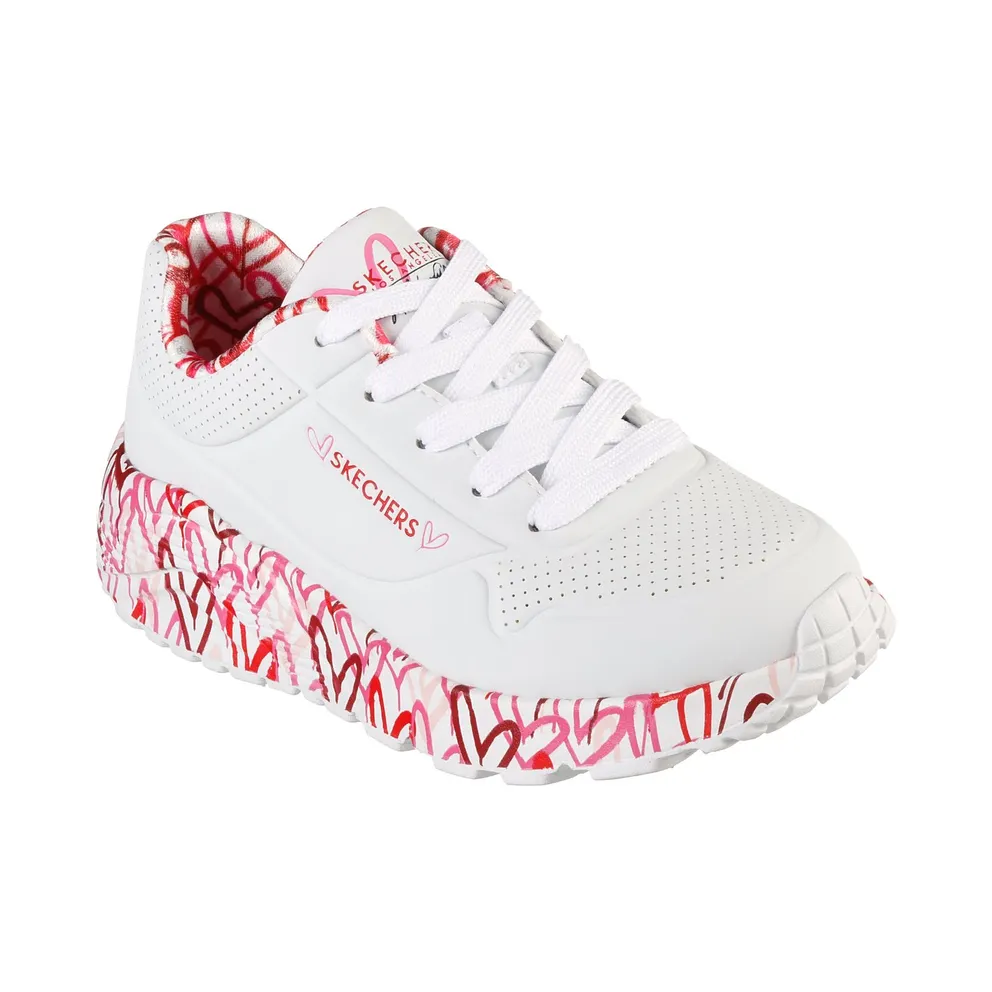 Skechers x JGoldcrown: UNO Lite – Lovely Luv Sneaker White/Red/Pink