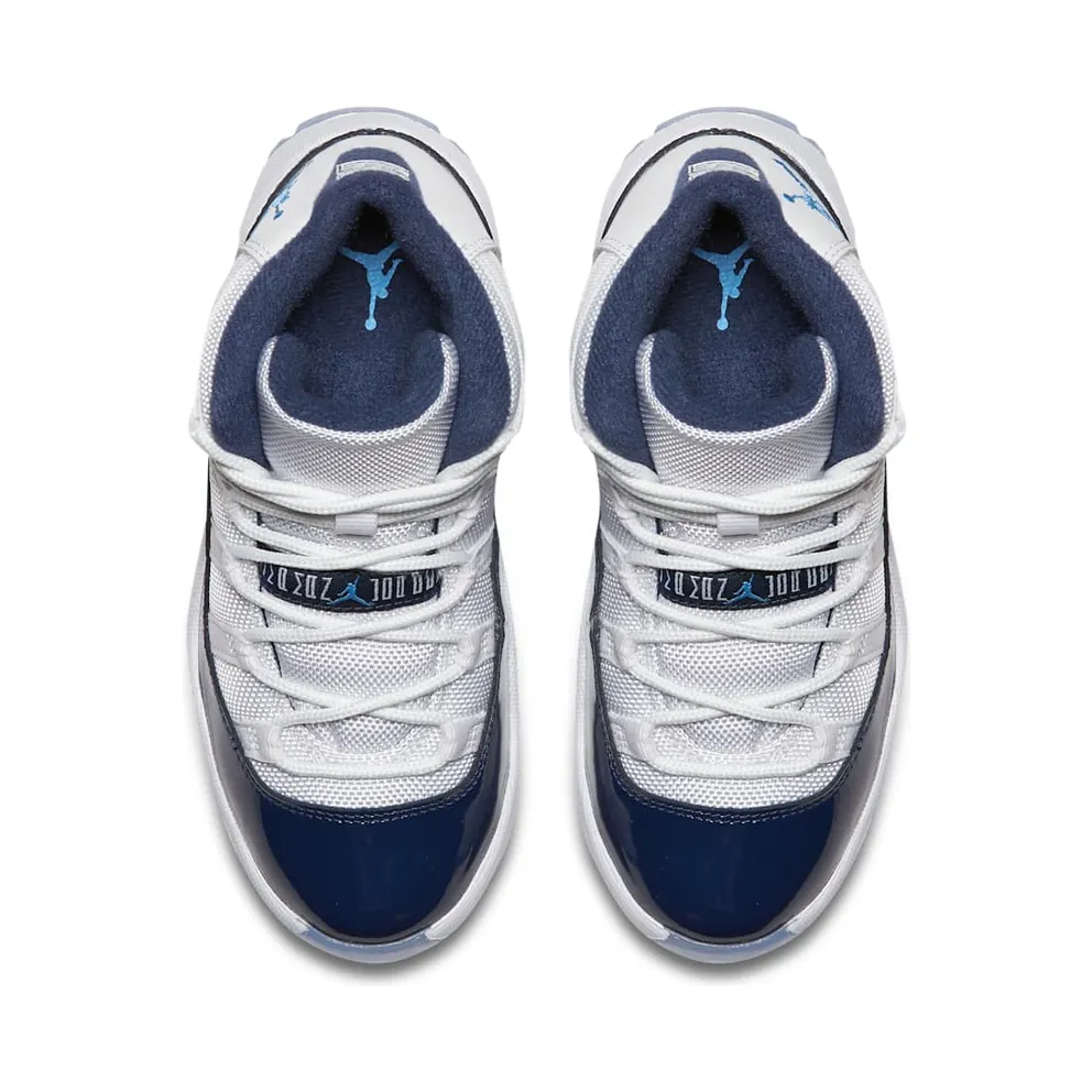 Jordan 11 Retro UNC Win Like 82 (Preschool) White/University Blue-Midnight Navy (378039-123)
