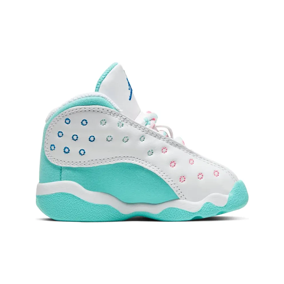 Jordan 13 Retro White Soar Green Pink (TD) White/Soar-Green-Pink (684802-100)