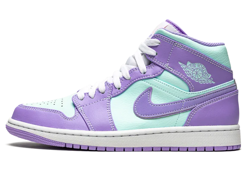 Jordan 1 Mid Purple Aqua (GS) (554725-500)