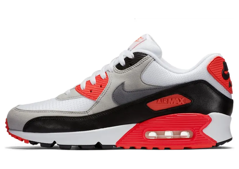 Nike Air Max 90 OG Infrared “White / Neutral Grey / Black / Cool Grey” (725233-106)