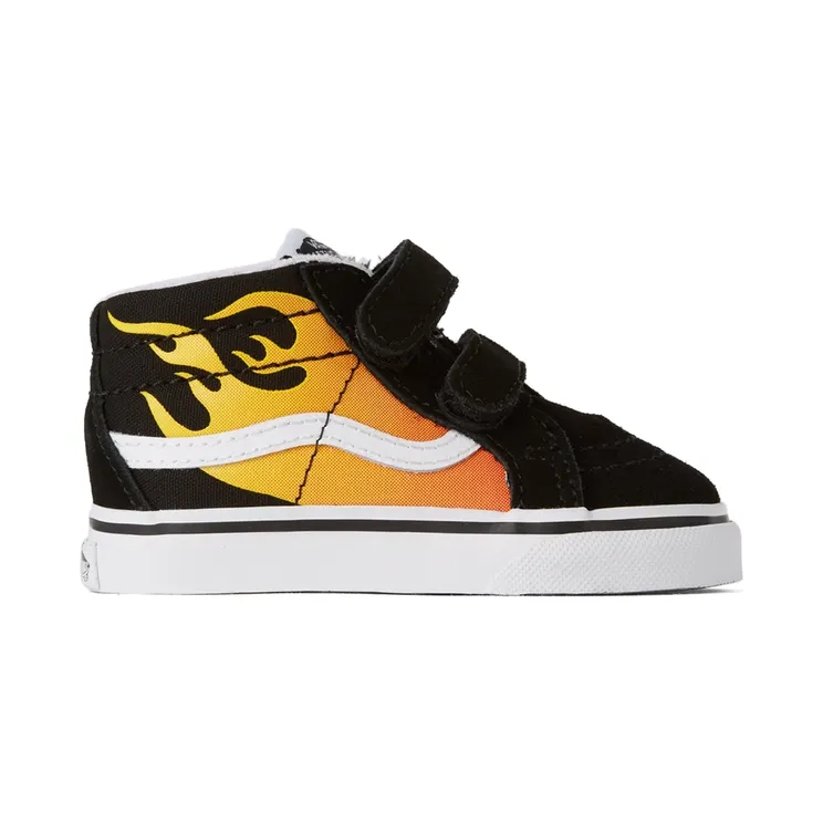 Vans Baby Black & Yellow Hot Flame Sk8-Mid Reissue V Sneakers (T VN0A5DXD99C)