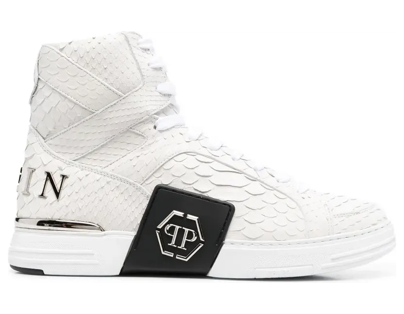 Philipp Plein High-Top-Sneakers mit Schlangen-Effekt “Black” (FABSUSC0278PLE010N)