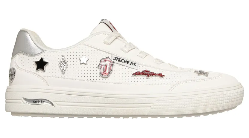 Skechers Rolling Stones: Arch Fit Arcade – Rolling Studz Sneaker Wit