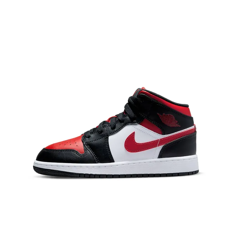 Jordan 1 Mid Older Kids’ Black (554725-079)